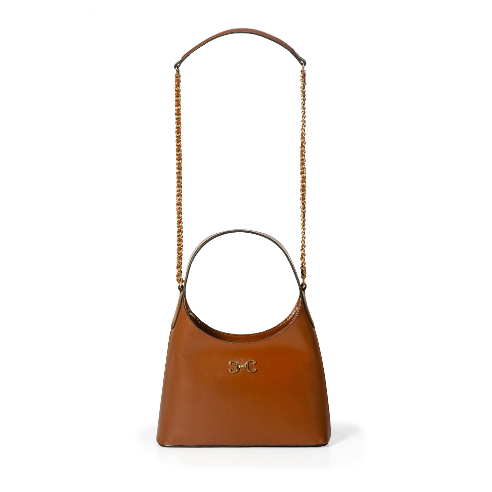 BOLSA TOTE CARAMELO DE COURO ALÇA CORRENTE image number 3