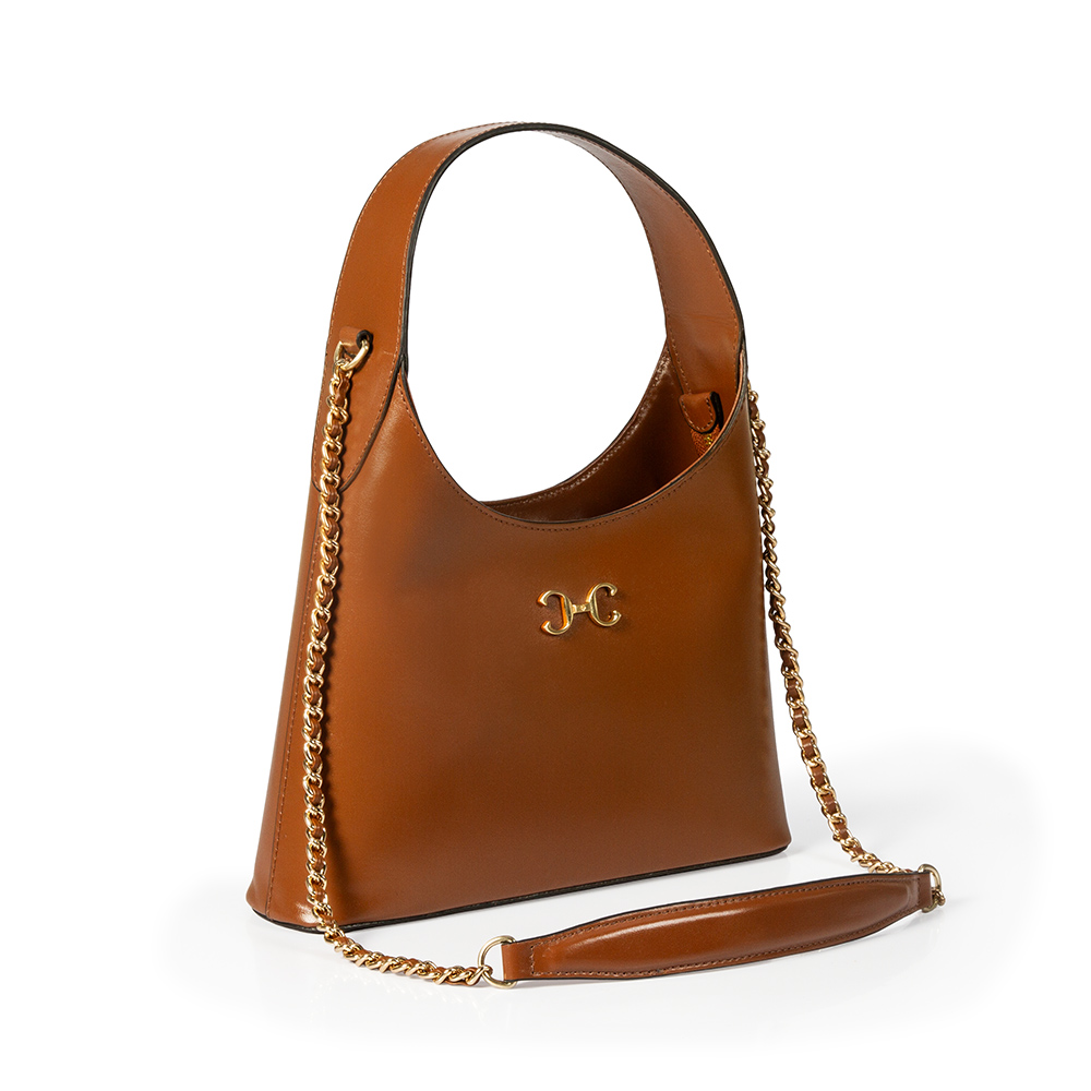 BOLSA TOTE CARAMELO DE COURO ALÇA CORRENTE image number 1