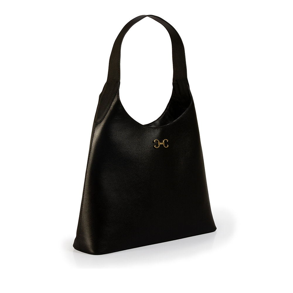 BOLSA HOBO PRETA DE COURO image number 1