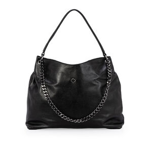 BOLSA GRANDE PRETA DE COURO HOBO