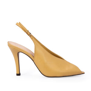 PEEP TOE SLINGBACK BEGE SAVANA DE COURO