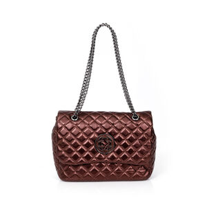BOLSA OLÍVIA SHOULDER BAG MARROM DE COURO MATELASSÊ