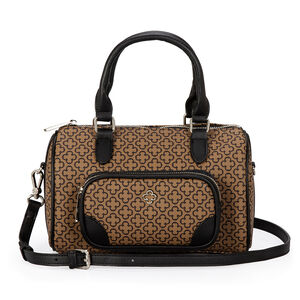 BOLSA PEQUENA BEGE/PRETA MONOGRAMA DOCTOR