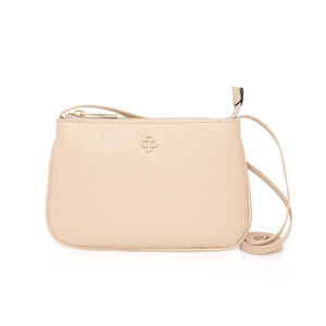 BOLSA PEQUENA TIRACOLO NUDE SEDA MONOGRAMA PIETRA