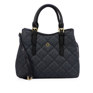 BOLSA TOTE M&Eacute;DIA MONOGRAMA MATELASS&Ecirc; PRETA