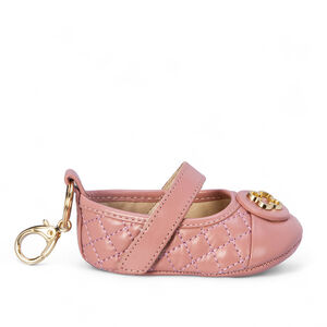 SAPATILHA BEBÊ COURO ROSÊ MATELASSÊ VELCRO