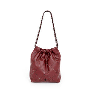 BOLSA BORDÔ COURO ALÇA CORRENTE HOBO