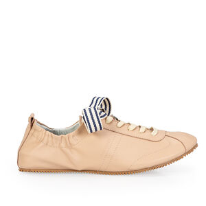 T&Ecirc;NIS BALLERINA NUDE SEDA DE COURO 5 PINS + 1 ATACADOR LISTRAS MARINHO