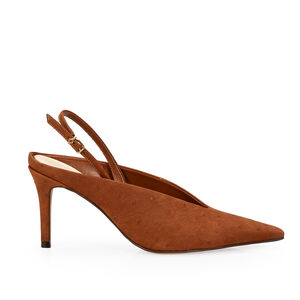 SCARPIN SLINGBACK COURO NOBUCK MOGNO