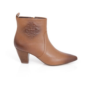 BOTA CANO CURTO MARROM DE COURO