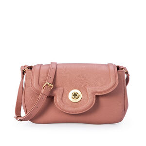 BOLSA TIRACOLO ROSA MALVA DE COURO SHOULDER BAG