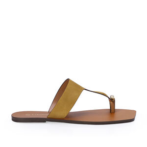 CHINELO RASTEIRO AMARELO CITRINO DE COURO NOBUCK