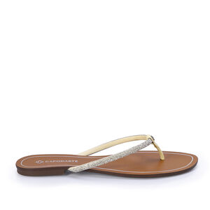 CHINELO RASTEIRO CREME BRULLE DE COURO
