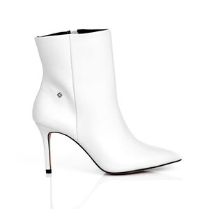 BOTA CANO CURTO BRANCO DE COURO