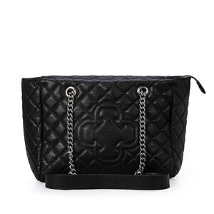 BOLSA PRETA DE COURO MATELASS&Ecirc; HOBO