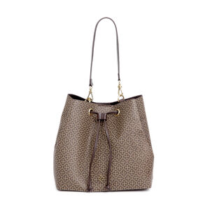 BOLSA MARROM MONOGRAMA COM AL&Ccedil;A GORGUR&Atilde;O BUCKET