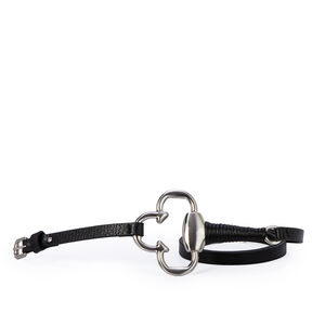 CINTO FINO PRETO COURO DETALHES PRATEADOS