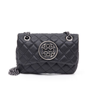 BOLSA PRETA PEQUENA COURO AL&Ccedil;A GRAFITE MINI OLIVIA