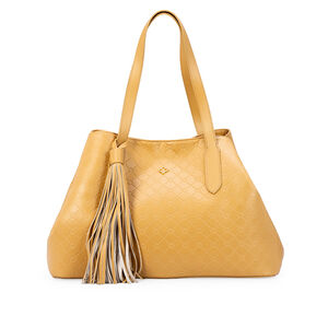 BOLSA GRANDE BEGE SAVANA DE COURO MONOGRAMA SHOPPER