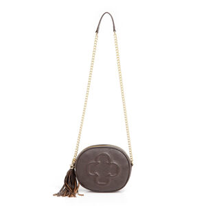 BOLSA PEQUENA MARROM DE COURO SHOULDER BAG