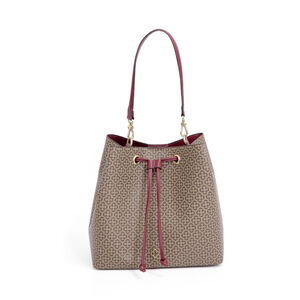 BOLSA BORDÔ MONOGRAMA COM ALÇA GORGURÃO BUCKET