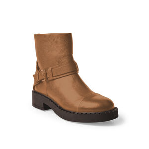 BOTA CANO CURTO DE COURO CARAMELO