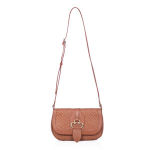 BOLSA CARAMELO TIRACOLO COURO TRESS&Ecirc;