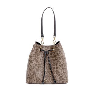 BOLSA PRETA MONOGRAMA COM ALÇA GORGURÃO BUCKET