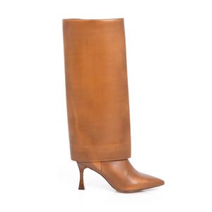 BOTA CARAMELO CANO LONGO DE COURO