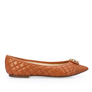 SAPATILHA CATHERINE BICO FINO CARAMELO DE COURO MATELASS&Ecirc;