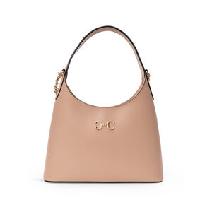 BOLSA TOTE NUDE SEDA DE COURO ALÇA CORRENTE