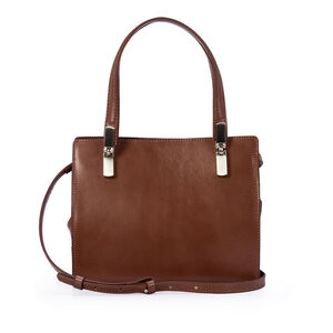 BOLSA TIRACOLO MARROM &Eacute;BANO DE COURO TOTE