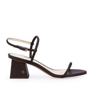 SAND&Aacute;LIA MARROM COURO SALTO BLOCO