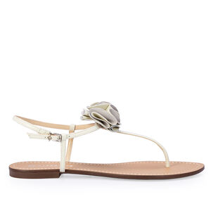 SAND&Aacute;LIA RASTEIRA COURO BRANCA DUNA FLOR