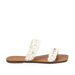 CHINELO RASTEIRO BRANCO DUNA DE COURO TRAN&Ccedil;ADO