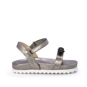 SANDÁLIA PAPETE BEBÊ PRATEADA COM VELCRO