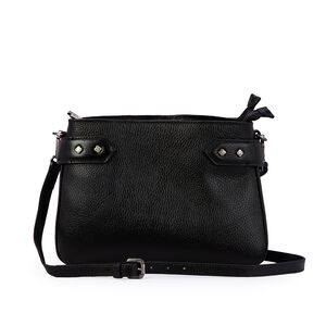 BOLSA PEQUENA TIRACOLO PRETA COURO SHOULDER BAG