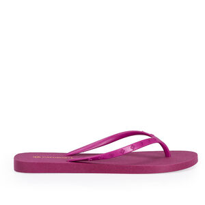 CHINELO DE DEDO ROSA F&Uacute;CSIA TIRA TREVOS INJETADO