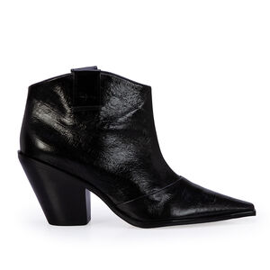 BOTA WESTERN PRETA COURO CANO CURTO