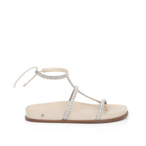 SAND&Aacute;LIA PAPETE PRATA E BEGE OSTRA PEDRARIAS AMARRA&Ccedil;&Atilde;O