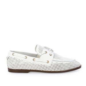 LOAFER MOCASSIM BRANCO DE COURO LA&Ccedil;O