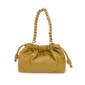 BOLSA M&Eacute;DIA AMARELA CITRINO DE COURO SHOULDER BAG