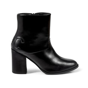 BOTA CANO CURTO PRETA DE COURO