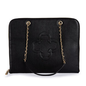 PASTA NOTEBOOK PRETA DE COURO