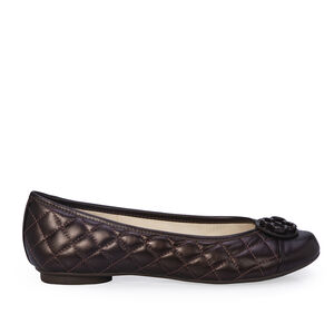 SAPATILHA CATHERINE VINTAGE MARROM DE COURO MATELASSÊ