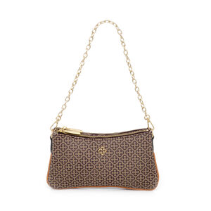 BOLSA PEQUENA SHOULDER BAG BEGE CARAMELO ALÇA CORRENTE