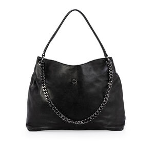BOLSA GRANDE PRETA DE COURO HOBO
