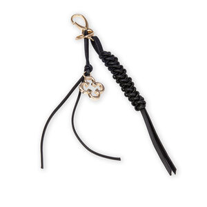 CHAVEIRO BOLSA COURO PRETO COM MOSQUET&Atilde;O BAG CHARM