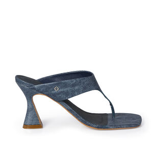 MULE DE COURO SALTO ALTO AZUL