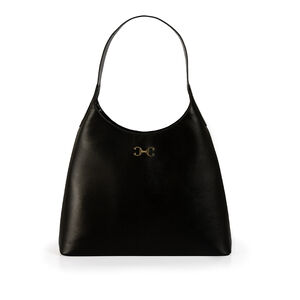 BOLSA HOBO PRETA DE COURO